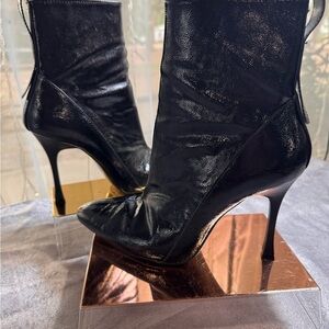Zara Shiny Black Heeled Boots